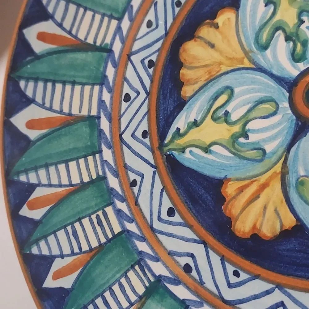 Dip A Mano Italian Handpainted Salad Dessert Decorative Plates Set Of 2 Vintage